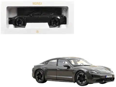 2024 PORSCHE TAYCAN TURBO S SLATE GRAY NEO 1/18 DIECAST MODEL CAR BY NOREV