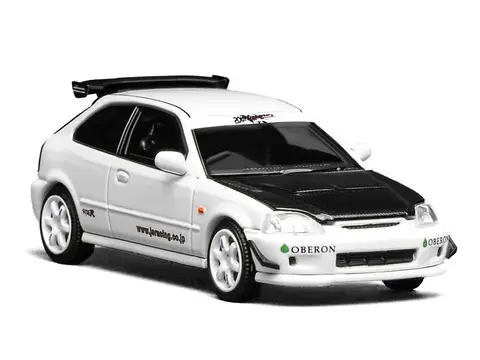 HONDA CIVIC TYPE R (EK9) RHD (RIGHT HAND DRIVE) "J'S RACING" WHITE 1/64 DIECAST MODEL CAR BY MOTORHELIX