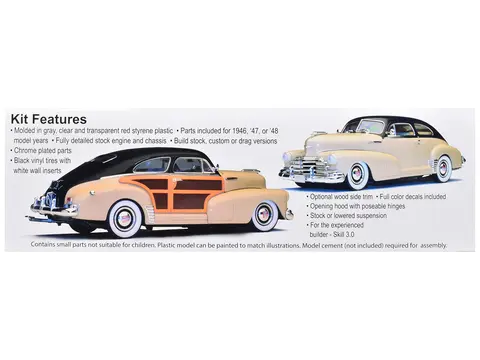 SKILL 3 MODEL KIT 1947 CHEVROLET FLEETMASTER 3-IN-1 KIT 1/25 SCALE MODEL BY MOEBIUS