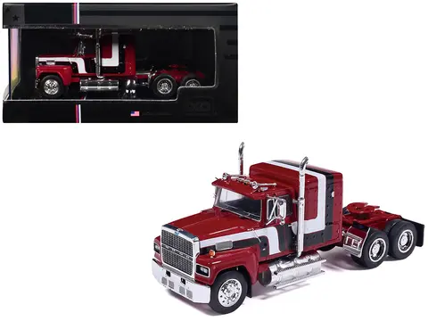1978 FORD LTL-9000 TRUCK TRACTOR RED METALLIC WITH STRIPES 1/64 DIECAST MODEL CAR BY IXO MODELS