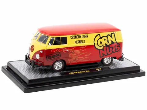1960 VOLKSWAGEN DELIVERY VAN RED AND YELLOW "CORN NUTS BBQ" LIMITED EDITION TO 6250 PIECES WORLDWIDE 1/24 DIECAST MODEL CAR BY M2 MACHINES