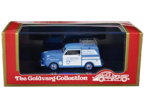 1948 CROSLEY STATION WAGON BLUE AND WHITE "PAN AMERICAN AIRWAYS GROUND CREW" WITH ROOF RACK LIMITED EDITION TO 240 PIECES WORLDWIDE 1/43 MODEL CAR BY GOLDVARG COLLECTION
