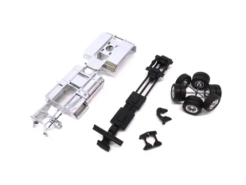 CHROME CHASSIS KIT FOR KENWORTH OR PETERBILT CAB 1/87 (HO) PLASTIC MODEL BY PROMOTEX