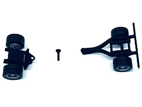 LOWBOY SINGLE AXLE BOOSTER WITH INTEGRATED REAR AXLE AND FENDERS (2 SETS) 1/87 (HO) PLASTIC MODEL BY PROMOTEX