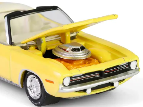 1970 PLYMOUTH 'CUDA CONVERTIBLE YELLOW "BARRETT-JACKSON" SERIES 15 1/64 DIECAST MODEL CAR BY GREENLIGHT