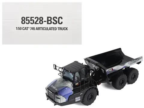 CAT CATERPILLAR 745 ARTICULATED DUMP TRUCK "BRENT SCARBROUGH & CO. - BACK THE BLUE" BLACK WITH GRAPHICS "HIGH LINE" SERIES 1/50 DIECAST MODEL BY DIECAST MASTERS