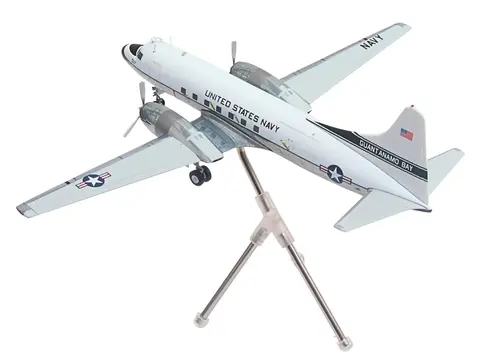 CONVAIR C-131 SAMARITAN TRANSPORT AIRCRAFT "UNITED STATES NAVY - NAS GUANTANAMO BAY" (141017) WHITE AND GRAY "GEMINI 200" SERIES 1/200 DIECAST MODEL AIRPLANE BY GEMINIJETS