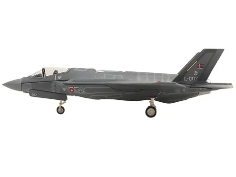 LOCKHEED MARTIN F-35A LIGHTNING II AIRCRAFT "ESKADRILLE 727 SKRYDSTRUP AIR BASE" (L-007) ROYAL DANISH AIR FORCE 1/200 DIECAST MODEL BY HERPA