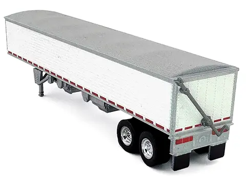 COVERED GRAIN TRAILER WHITE WITH SILVER TARP 1/87 (HO) PLASTIC MODEL CAR BY HO LOGISTICS