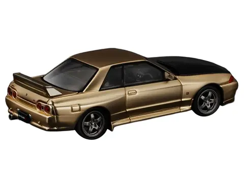 SKYLINE GT-R R32 RHD (RIGHT HAND DRIVE) CHROME GOLD WITH CARBON HOOD "TOKYO AUTO SALON 2025" 1/64 DIECAST MODEL CAR BY POP RACE