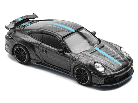 992 STINGER GTR CARBON EDITION WITH BLUE STRIPE 1/64 DIECAST MODEL CAR BY POP RACE