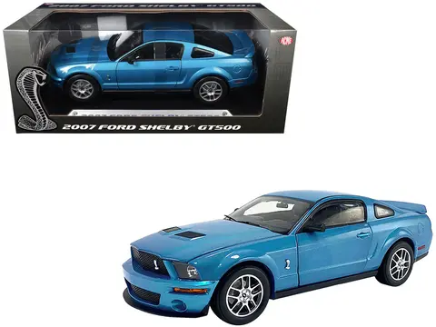 2007 FORD SHELBY GT500 WINDVEIL BLUE METALLIC "SHELBY COLLECTIBLES" SERIES 1/18 DIECAST MODEL CAR BY ACME