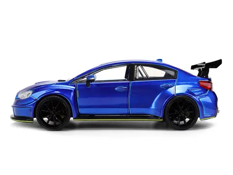 2016 SUBARU WRX STI WIDEBODY BLUE METALLIC "JDM TUNERS" SERIES 1/24 DIECAST MODEL CAR BY JADA