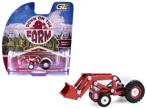 1952 FORD 8N TRACTOR RED AND WHITE "DOWN ON THE FARM" SERIES 11 1/64 DIECAST MODEL BY GREENLIGHT