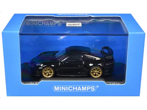 2025 PORSCHE 911 (992.2) GT3 WEISSACH PACKAGE BLACK WITH CARBON STRIPE LIMITED EDITION TO 240 PIECES WORLDWIDE 1/64 DIECAST MODEL CAR BY MINICHAMPS