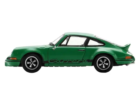 1973 PORSCHE 911 CARRERA RSR 2.8 GREEN WITH BLACK STRIPES 1/64 MODEL CAR BY SPARK