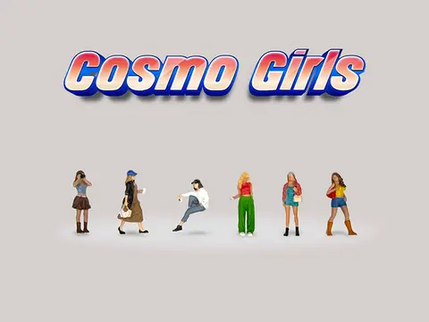 "COSMO GIRLS" 6 PIECE DIECAST FIGURE SET (6 FIGURES) LIMITED EDITION FOR 1/64 SCALE MODELS BY AMERICAN DIORAMA