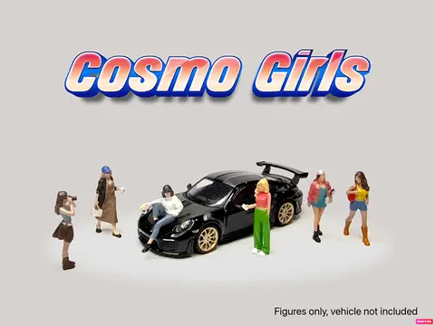 "COSMO GIRLS" 6 PIECE DIECAST FIGURE SET (6 FIGURES) LIMITED EDITION FOR 1/64 SCALE MODELS BY AMERICAN DIORAMA