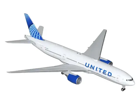 BOEING 777-200ER COMMERCIAL AIRCRAFT "UNITED AIRLINES" (N798UA) WHITE WITH BLUE TAIL "GEMINI 200" SERIES 1/200 DIECAST MODEL BY GEMINIJETS