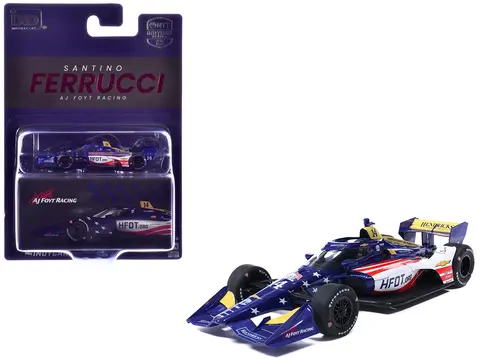 DALLARA INDYCAR #14 SANTINO FERRUCCI "HFOT.ORG" AJ FOYT RACING (ROAD COURSE CONFIGURATION) "NTT INDYCAR SERIES" (2026) 1/64 DIECAST MODEL CAR BY IXO MODELS