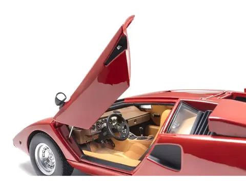 LAMBORGHINI COUNTACH LP 400 RED 1/18 DIECAST MODEL CAR BY KYOSHO