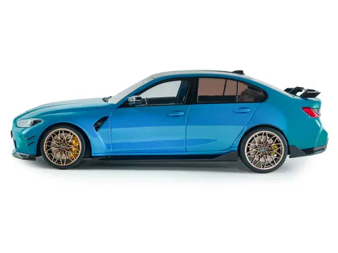 2024 BMW M3 COMPETITION DAYTONA BEACH BLUE WITH CARBON TOP 1/18 DIECAST MODEL CAR BY SOLIDO