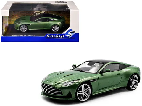 2023 ASTON MARTIN DB12 COUPE IRIDESCENT EMERALD METALLIC WITH BLACK TOP 1/43 DIECAST MODEL CAR BY SOLIDO