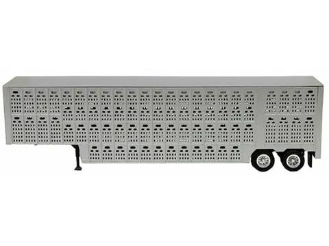 LIVESTOCK TRAILER SILVER 1/87 (HO) PLASTIC MODEL BY PROMOTEX