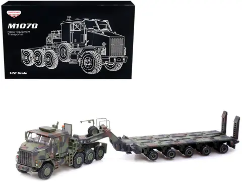 M1070 HEAVY EQUIPMENT TRANSPORTER ARMY CAMOUFLAGE "ARMOR PREMIUM" SERIES 1/72 DIECAST MODEL BY PANZERKAMPF