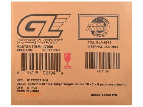 "TOKYO TORQUE" SERIES 10 SET OF 6 PIECES 1/64 DIECAST MODEL CARS BY GREENLIGHT