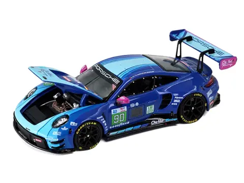 PORSCHE 911 GT3 R (992) #90 ANTARES AU - KLAUS BACHLER - LOEK HARTOG "MANTHEY" "24 HOURS OF LE MANS" (2024) 1/64 DIECAST MODEL CAR BY TRENDS HOBBY