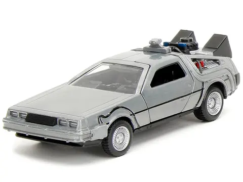 "BACK TO THE FUTURE" DELOREAN SET OF 3 PIECES "HOLLYWOOD RIDES" SERIES 1/32 DIECAST MODEL CAR BY JADA