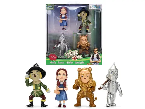 SET OF 4 DIECAST FIGURES "THE WIZARD OF OZ" (1939) MOVIE "METALFIGS" SERIES DIECAST MODELS BY JADA