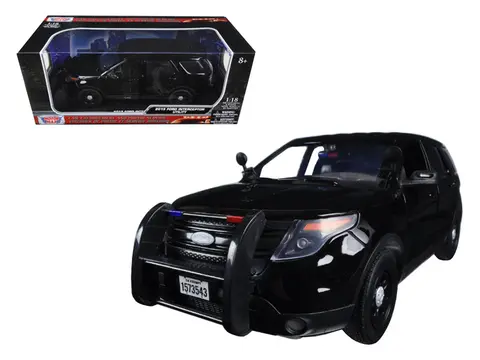 2015 FORD POLICE INTERCEPTOR UTILITY SPECIAL SERVICE PLAIN BLACK 1/18 DIECAST MODEL CAR BY MOTORMAX