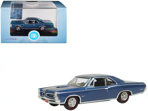 1966 PONTIAC GTO FONTAINE BLUE METALLIC 1/87 (HO) SCALE DIECAST MODEL CAR BY OXFORD DIECAST
