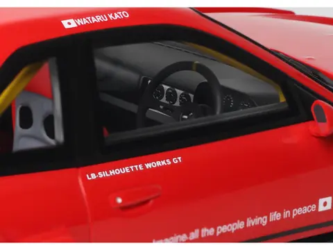 2020 NISSAN SKYLINE GT-R (R34) LB-SUPER SILHOUETTE RHD (RIGHT HAND DRIVE) #5 RED AND BLACK 1/18 MODEL CAR BY GT SPIRIT