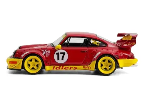 RWB 964 #17 "IDLERS CLUB" RED WITH YELLOW ACCENTS 1/64 DIECAST MODEL CAR BY MODEL MODEL