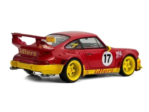 RWB 964 #17 "IDLERS CLUB" RED WITH YELLOW ACCENTS 1/64 DIECAST MODEL CAR BY MODEL MODEL