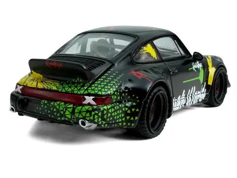 RWB 964 "KIMERA-ROUGH WORLD" BLACK WITH GRAPHICS 1/64 DIECAST MODEL CAR BY MODEL MODEL