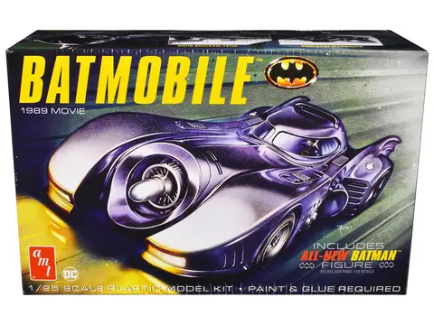 SKILL 2 MODEL KIT BATMOBILE WITH SEATED BATMAN FIGURE "BATMAN" (1989) MOVIE 1/25 SCALE MODEL BY AMT