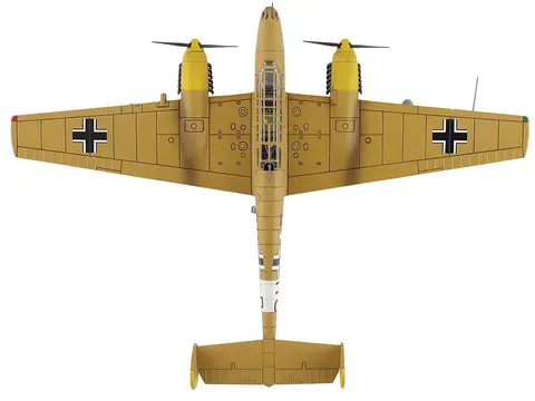 MESSERSCHMITT BF 110E-2 TROP FIGHTER AIRCRAFT "3U+AR 7./ZG26 ITALY" (1941) GERMAN LUFTWAFFE "AIR POWER SERIES" 1/72 DIECAST MODEL BY HOBBY MASTER