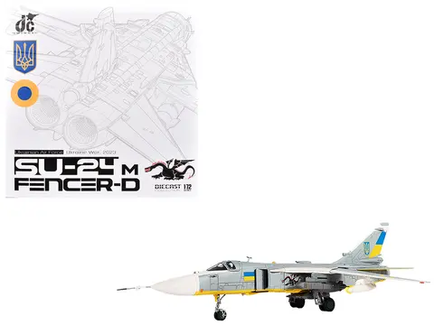 SUKHOI SU-24M FENCER-D BOMBER AIRCRAFT "UKRAINE WAR" (2023) UKRAINIAN AIR FORCE 1/72 DIECAST MODEL BY JC WINGS