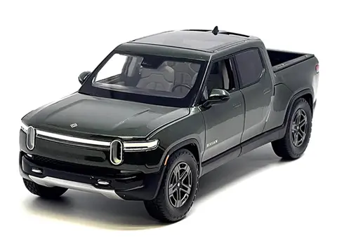 RIVIAN R1T PICKUP TRUCK DARK GREEN METALLIC WITH SUNROOF "SPECIAL EDITION" SERIES 1/18 DIECAST MODEL CAR BY MAISTO