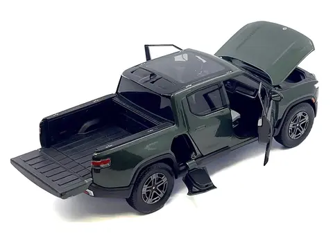 RIVIAN R1T PICKUP TRUCK DARK GREEN METALLIC WITH SUNROOF "SPECIAL EDITION" SERIES 1/18 DIECAST MODEL CAR BY MAISTO