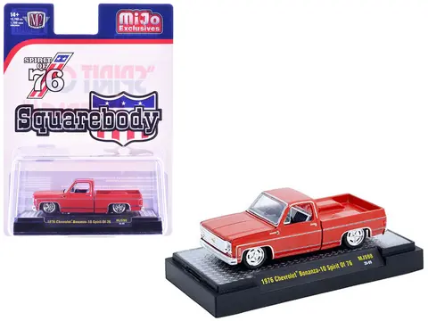 1976 CHEVROLET SILVERADO BONANZA-10 PICKUP TRUCK "SPIRIT OF '76" RED LIMITED EDITION TO 12750 PIECES WORLDWIDE 1/64 DIECAST MODEL CAR BY M2 MACHINES