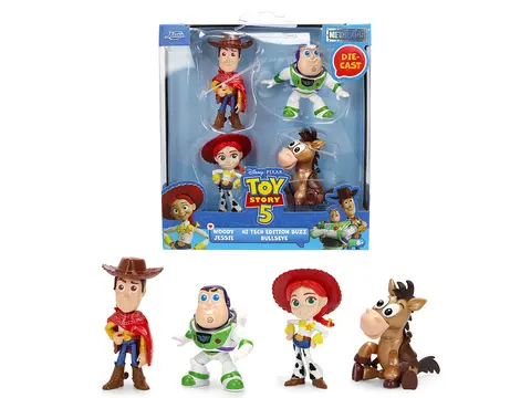 SET OF 4 DIECAST FIGURES "TOY STORY 5" (2026) MOVIE "METALFIGS" SERIES DIECAST MODELS BY JADA