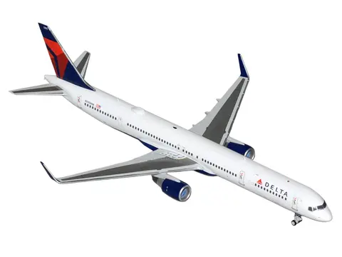 BOEING 757-300 COMMERCIAL AIRCRAFT "DELTA AIR LINES" (N595NW) WHITE WITH BLUE AND RED TAIL "GEMINI 200" SERIES 1/200 DIECAST MODEL BY GEMINIJETS