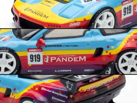 HONDA NSX (NA1) #919 "PANDEM ROCKET BUNNY" LIGHT BLUE WITH GRAPHICS "APA XPO 2025 EVENT EDITION" 1/64 DIECAST MODEL CAR BY INNO MODELS