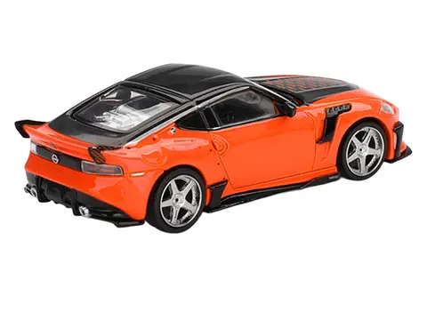 NISSAN Z VEILSIDE FFZ400 ORANGE WITH BLACK TOP LIMITED EDITION 1/64 DIECAST MODEL CAR BY MINI GT