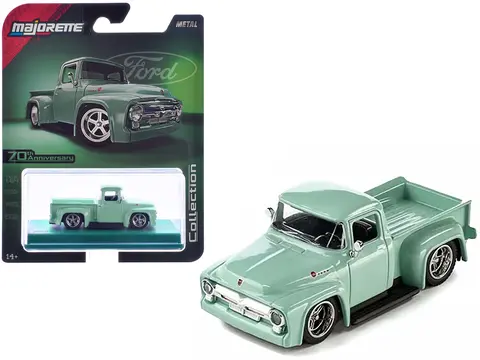 1956 FORD F-100 PICKUP TRUCK LIGHT GREEN "COLLECTION" SERIES 1/64 DIECAST MODEL CAR BY MAJORETTE